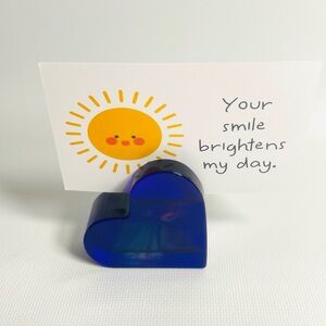 Purple Resin Heart-Shaped Card Holder